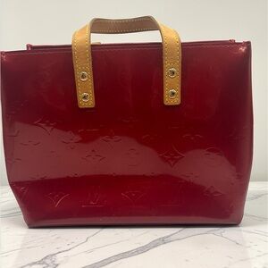 Louis Vuitton Red Vernis Tote with COA